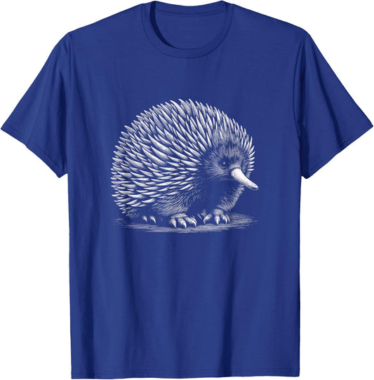 Echidna Graphic Art Design T-Shirt - T-Shirt | Royal