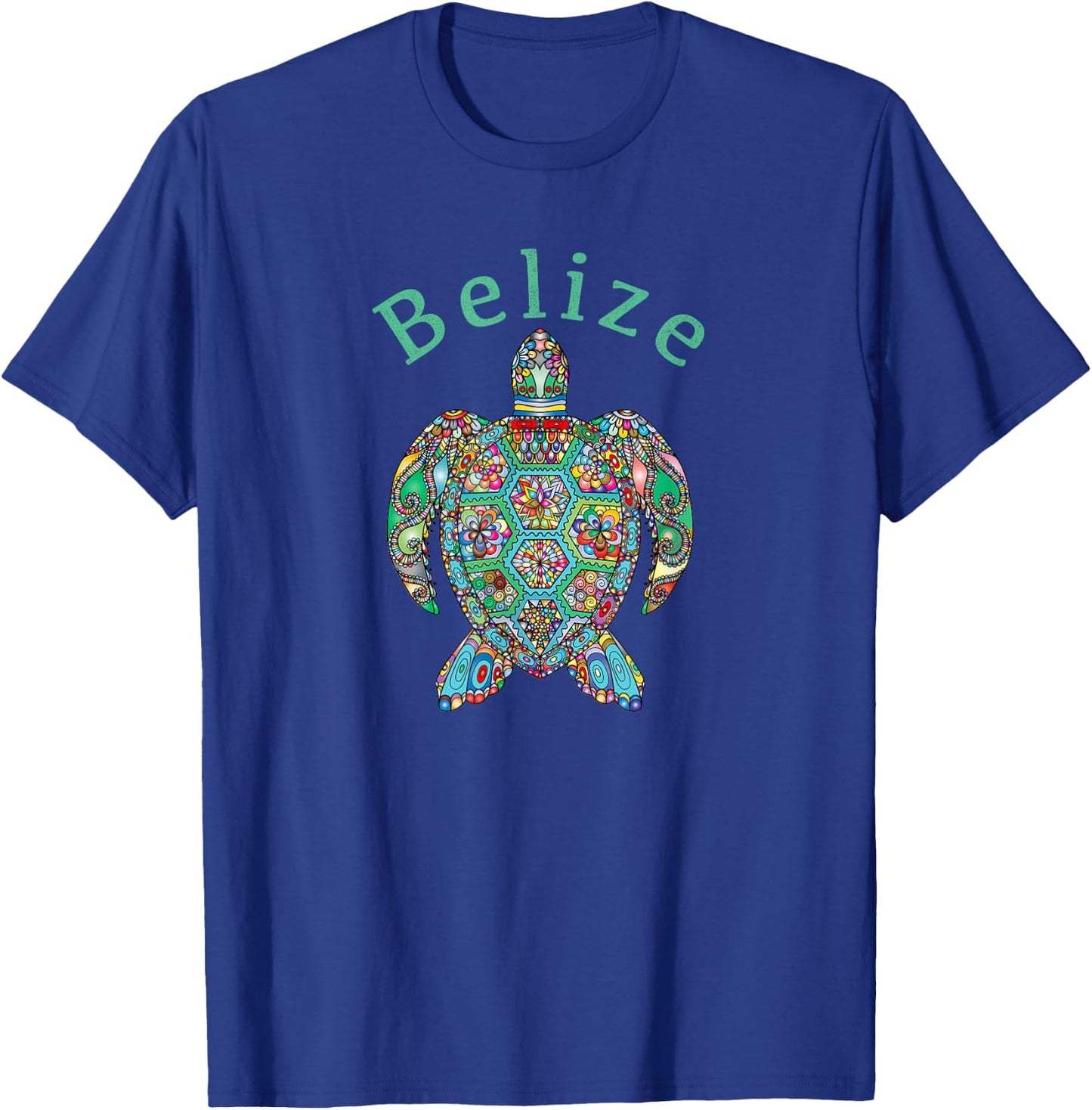 Belize Tribal Turtle Gift T-Shirt - T-Shirt | Royal