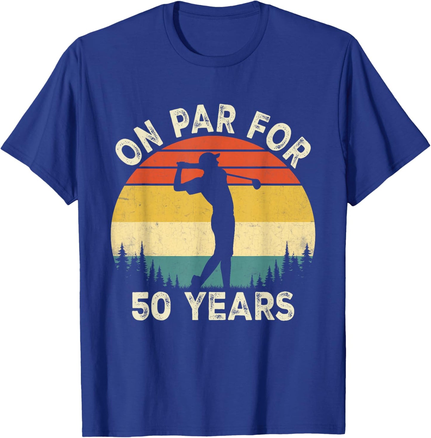 Funny 50th Birthday Golf Golfer 50 Year Old Golf Birthday T-Shirt - T-Shirt | Royal