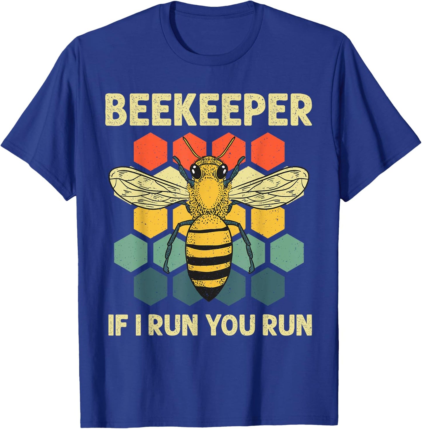 Funny Beekeeper Art Women Bee Honeycomb Beekeeping T-Shirt - T-Shirt | Royal