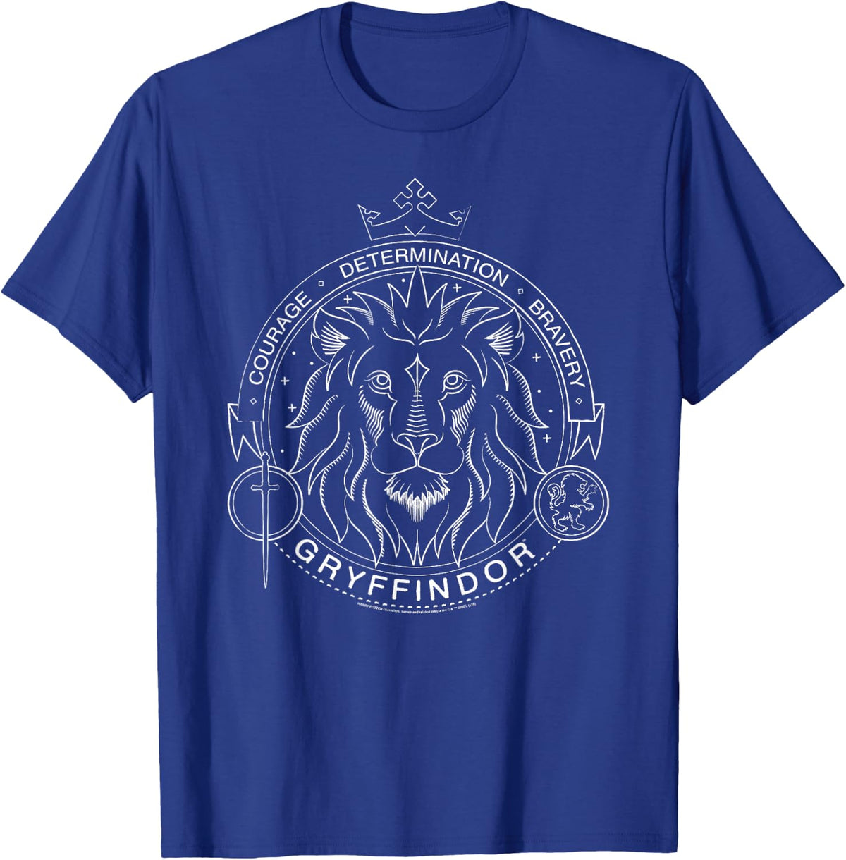 Popfunk Harry Potter Gryffindor Badge -Adults Kids Black T-Shirt - T-Shirt | Royal