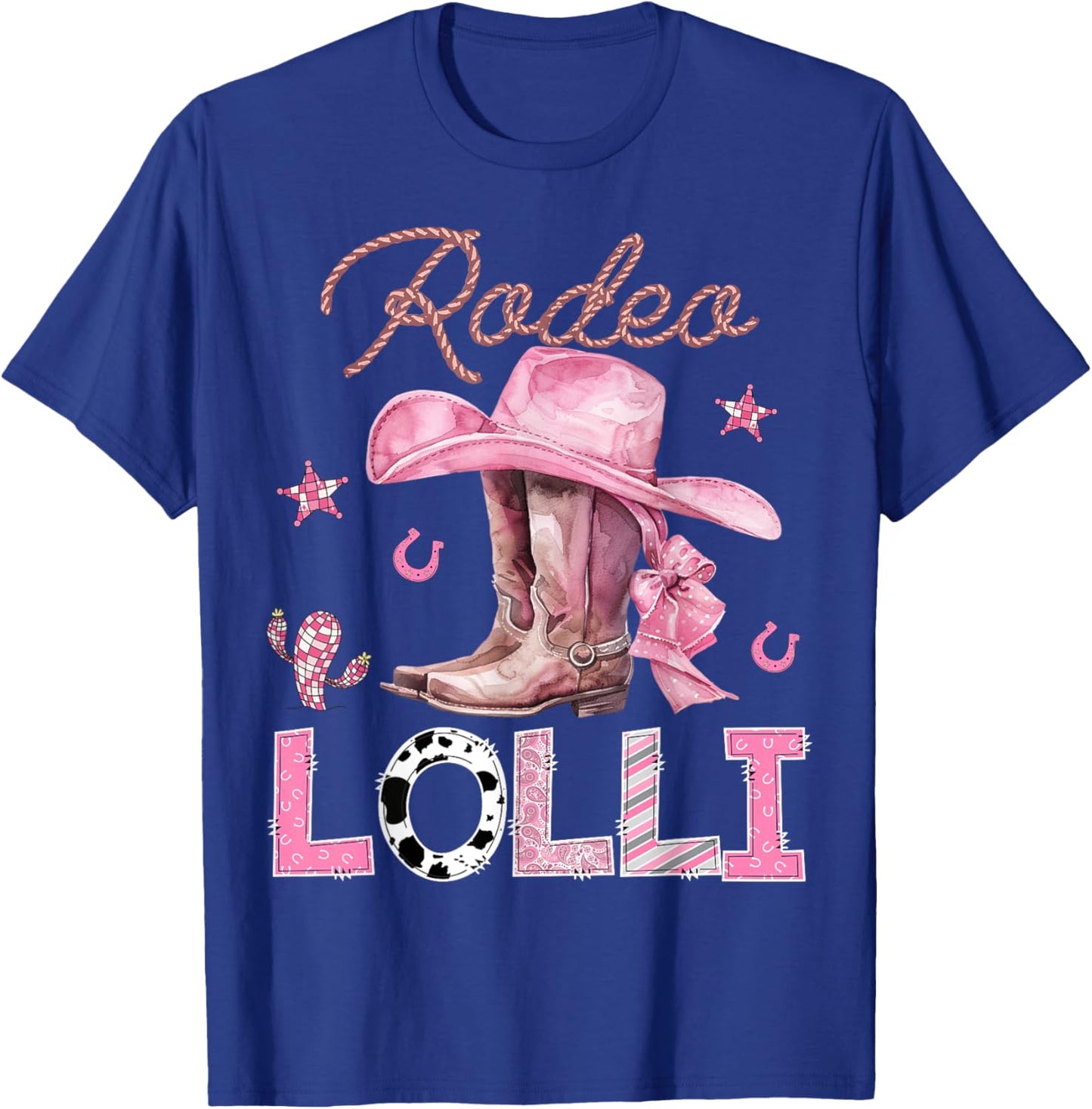 Rodeo Lolli Pink Boots Coquette CowGirl Birthday Party T-Shirt - T-Shirt | Royal