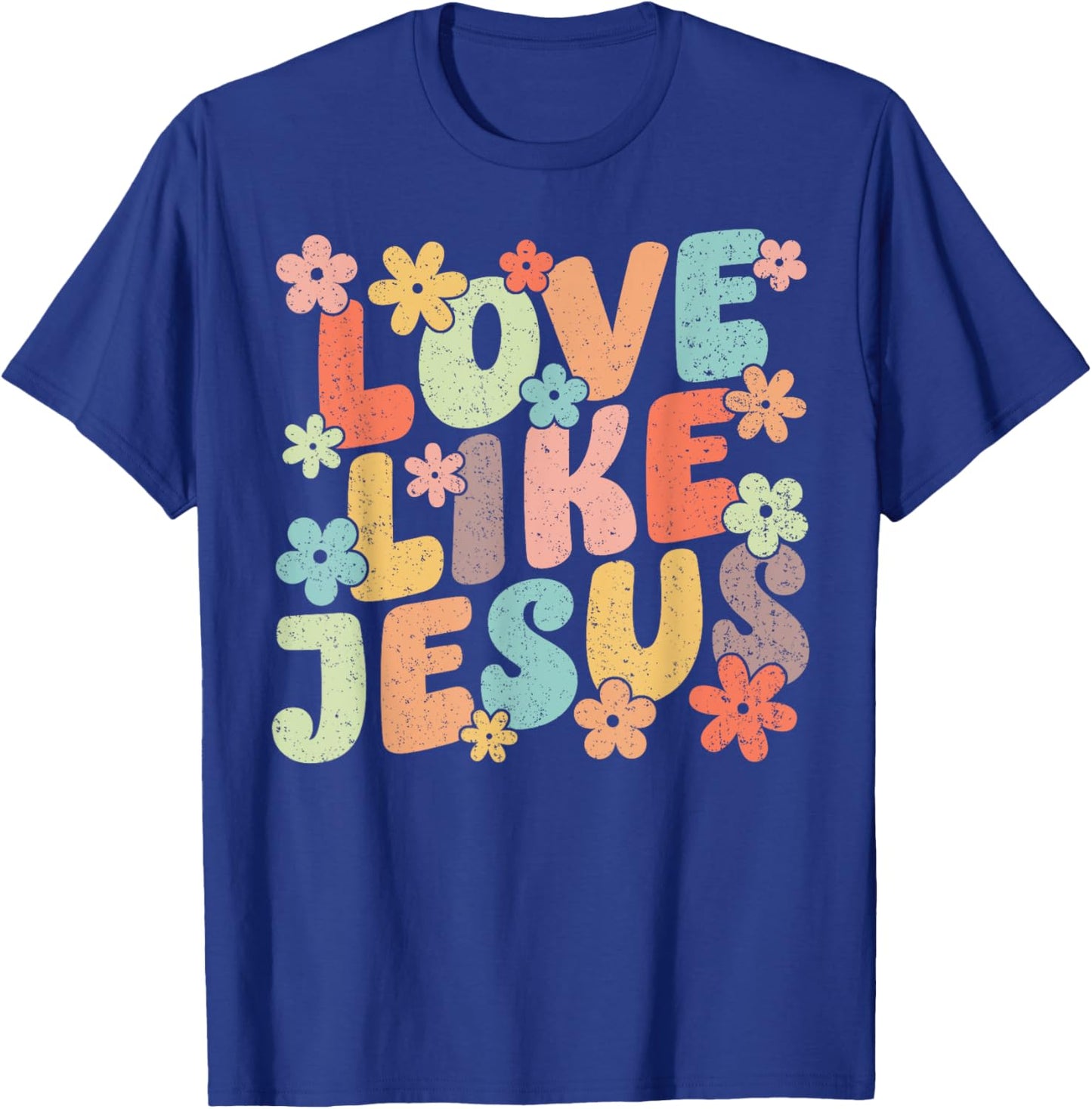 Love Like Jesus Christ Faith Christian Retro Groovy Graphic T-Shirt - T-Shirt | Royal