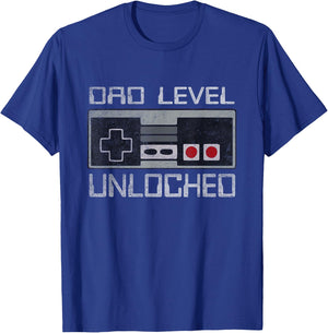 Pregnancy Announcement Dad Level Unlocked First Time Daddy T-Shirt - T-Shirt | Royal