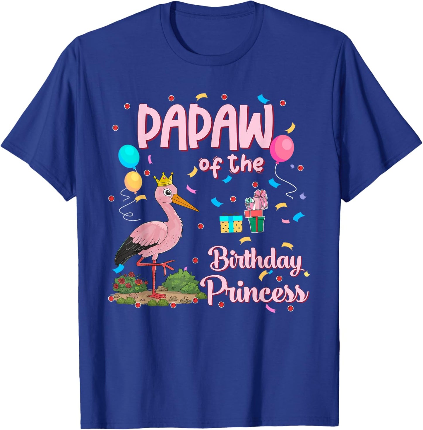 Papaw of the Birthday Princess Pink Flamingo Party Squad T-Shirt - T-Shirt | Royal