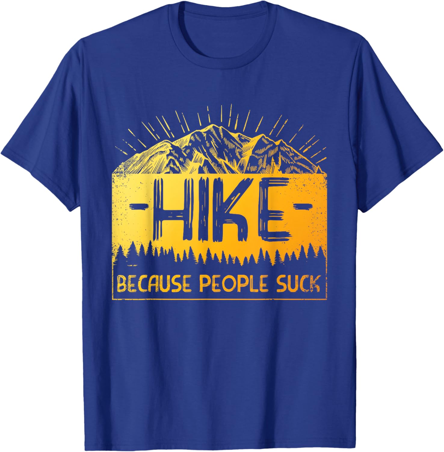 Funny Hiking Art Women Hiker Camping Nature Hiking T-Shirt - T-Shirt | Royal