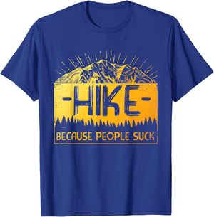 Funny Hiking Art Women Hiker Camping Nature Hiking T-Shirt - T-Shirt | Royal