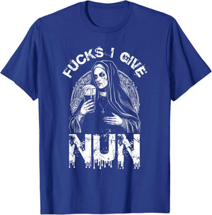 FUCKS I GIVE Nun Defiant Nun Rebell Rebellious Funny T-Shirt - T-Shirt | Royal