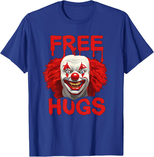 Horror Scary Clown Free Hug Halloween Costume T-Shirt - T-Shirt | Royal