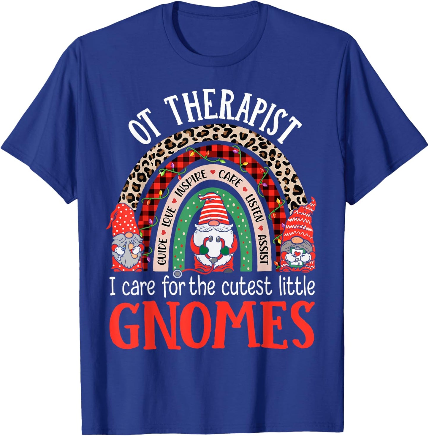 Occupational Therapy Gnomes Christmas OT Therapist T-Shirt - T-Shirt | Royal