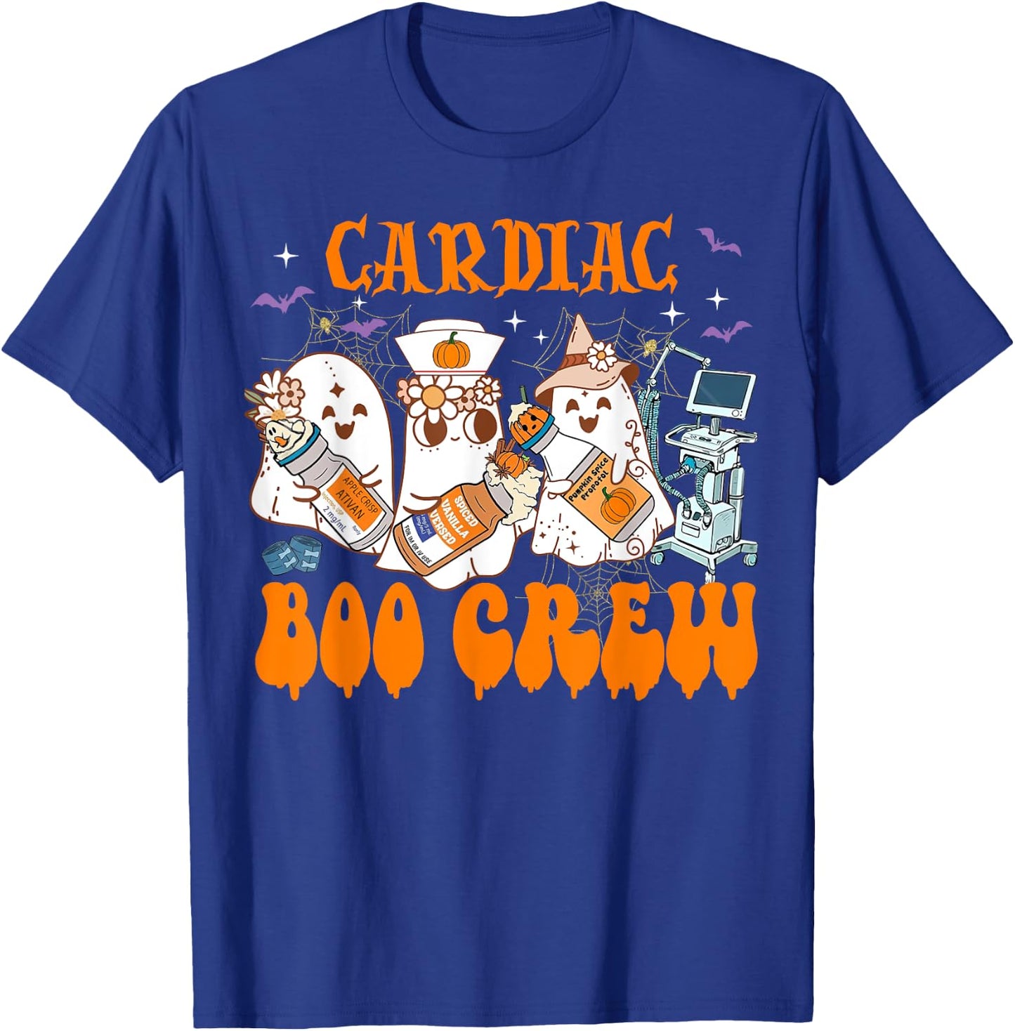 Cardiac Nurse Halloween Anesthetist Boo Crew Squad T-Shirt - T-Shirt | Royal