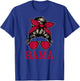 BAMA Women Girl Mom Messy Bun Hair. T-Shirt - T-Shirt | Royal