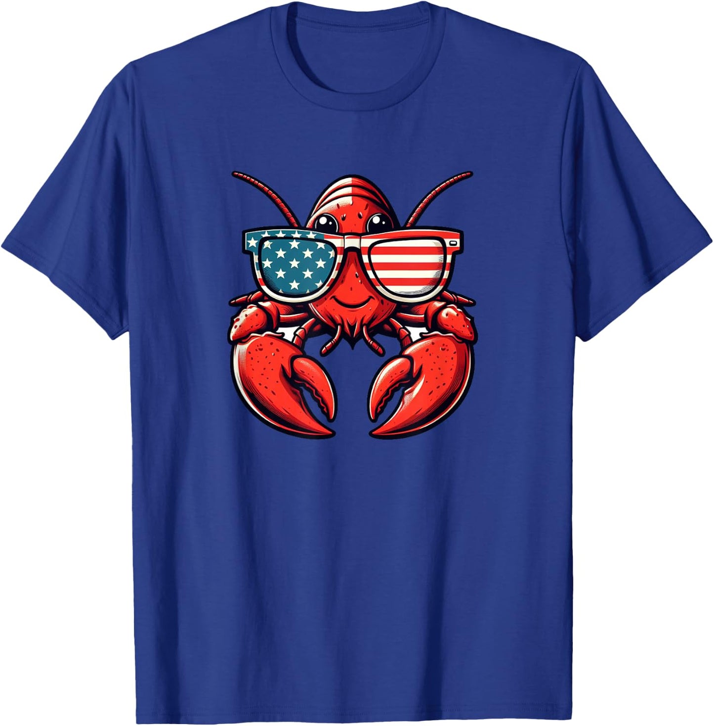 Lobster 4th of July US Flag Patriotic T-Shirt - T-Shirt | Royal