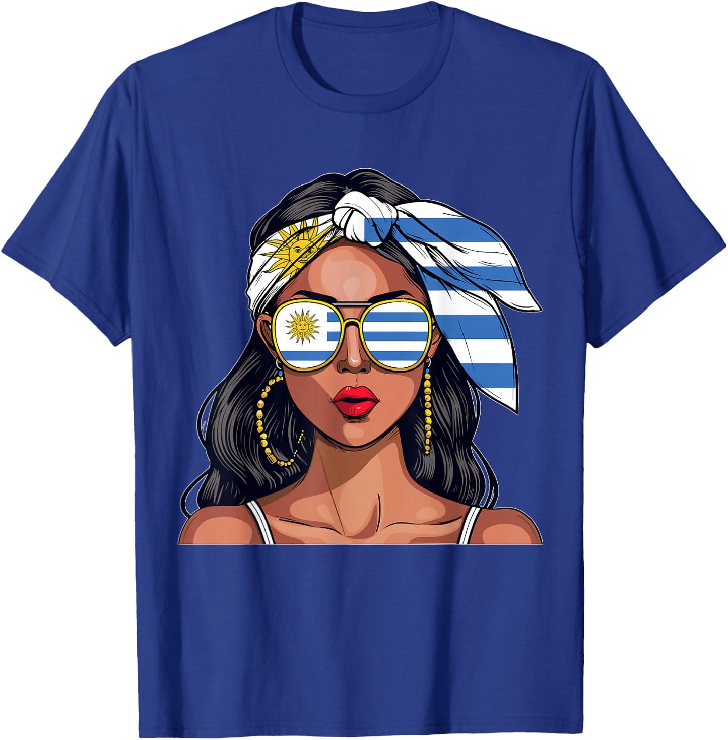 Uruguayan Souvenirs Products Woman Flag Uniform Uruguay T-Shirt - T-Shirt | Royal