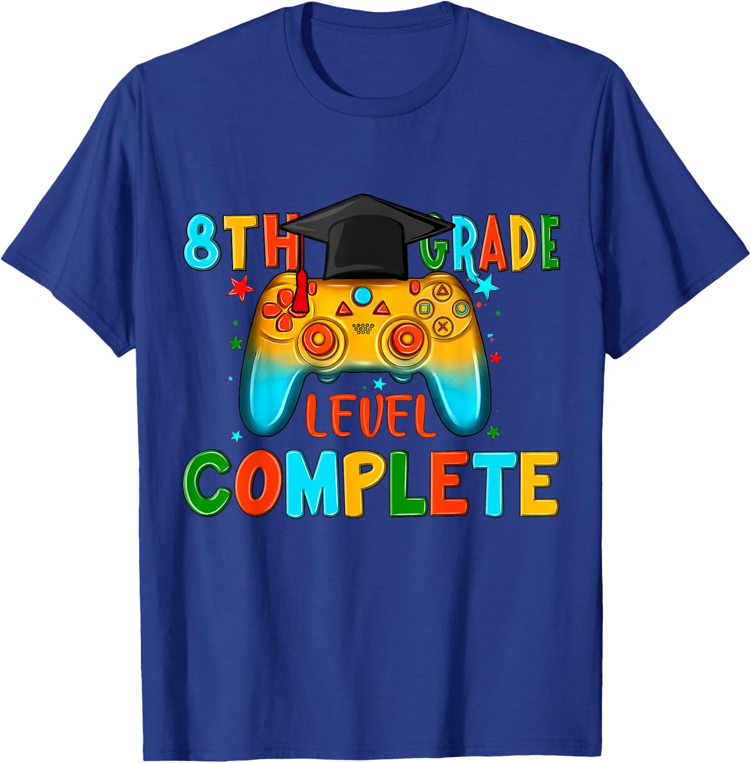 8th Grade Gamer Graduate Game Over Teacher Graduation 2024 Women Kids T-Shirt - T-Shirt | Royal