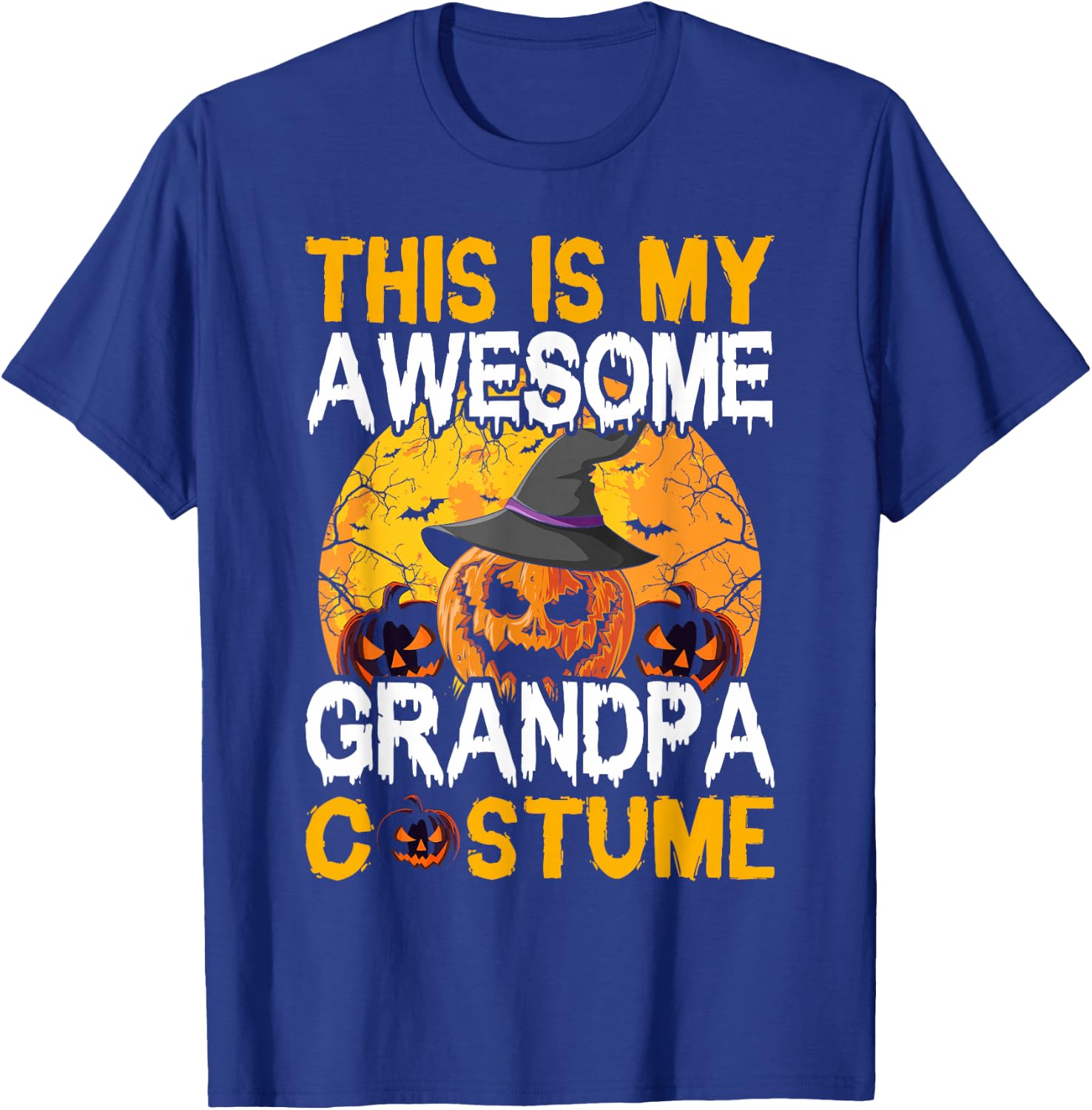 This Is My Awesome Grandpa Costume Halloween T-Shirt - T-Shirt | Royal