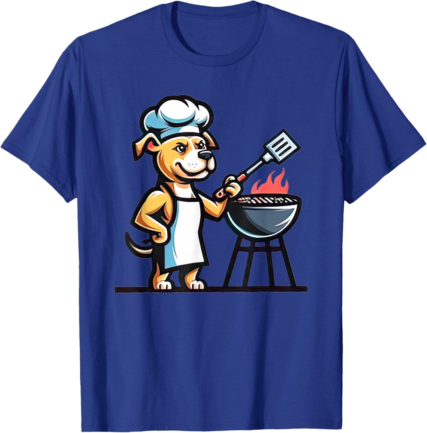 Pitbull Dog Doing Barbecue Dog Lover Funny Grill Master T-Shirt - T-Shirt | Royal