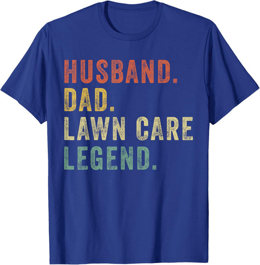 Husband Dad Lawn Care Mower Father Day Gift Garden Daddy T-Shirt - T-Shirt | Royal
