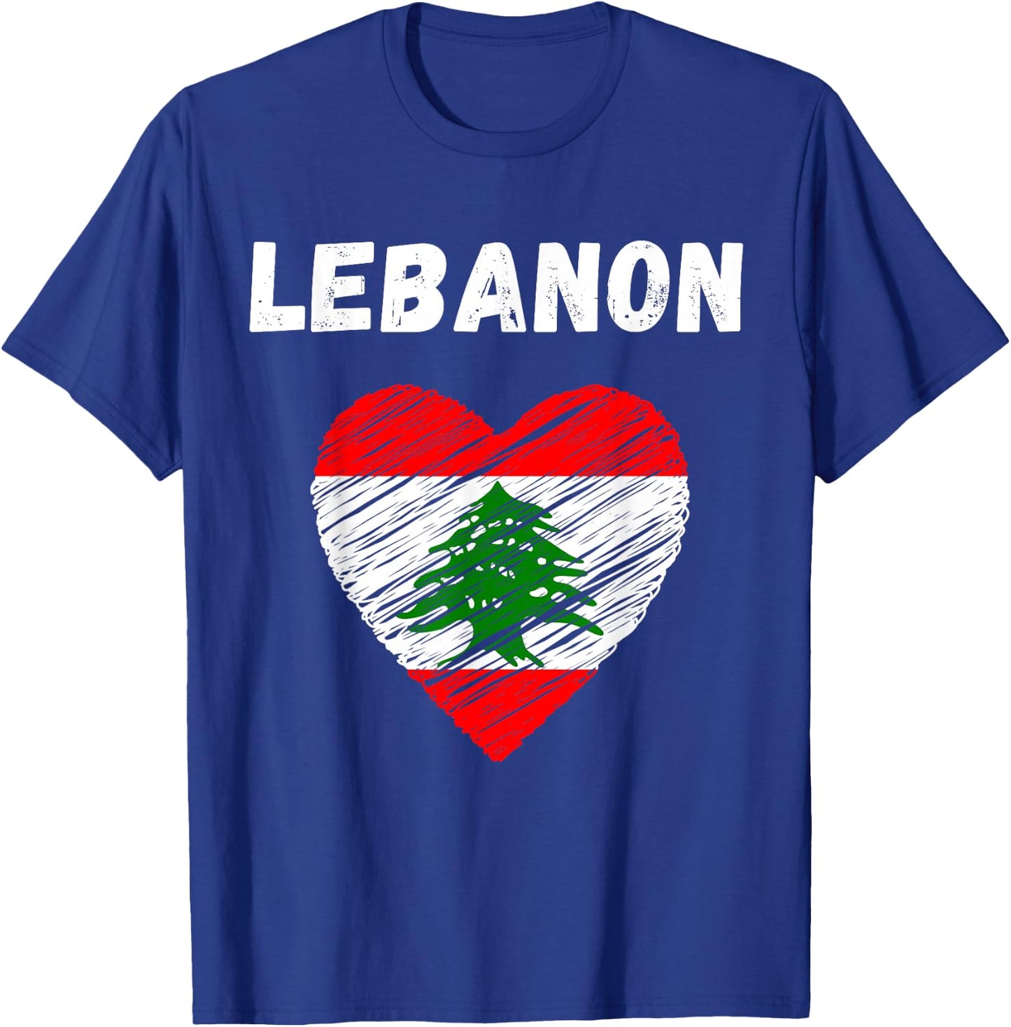Lebanon Flag Holiday Lebanon Heart Lebanese Flag T-Shirt - T-Shirt | Royal