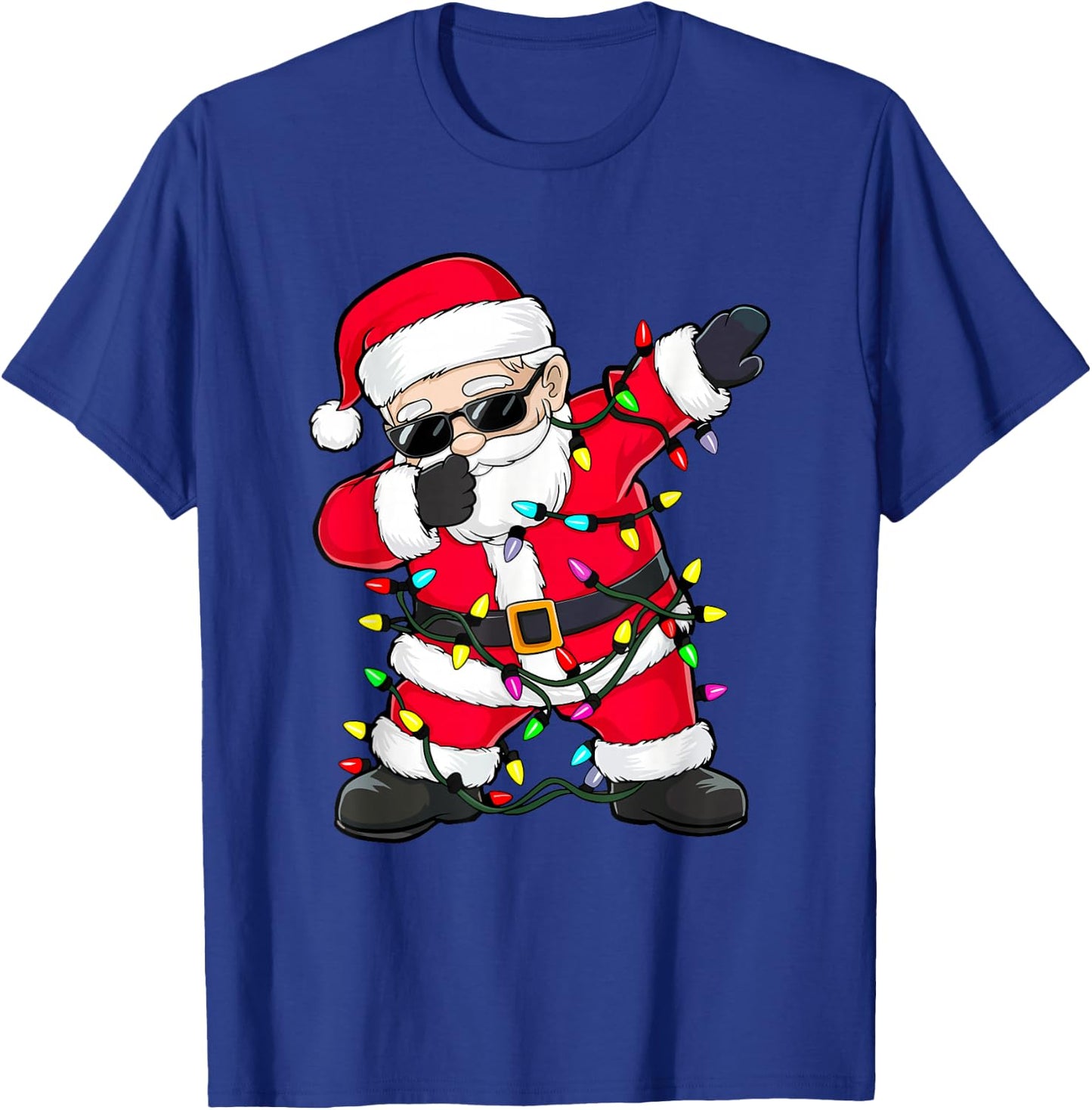 Dabbing Santa Shirt XMas Lights Girls Boys Kids Christmas T-Shirt - T-Shirt | Royal