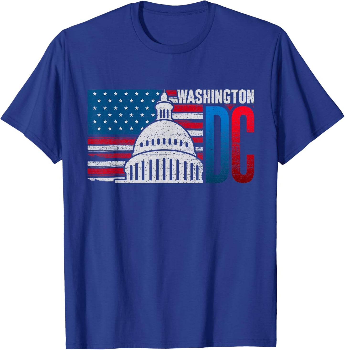 Washington DC Capitol Hill American Flag USA Pride Souvenir T-Shirt - T-Shirt | Royal