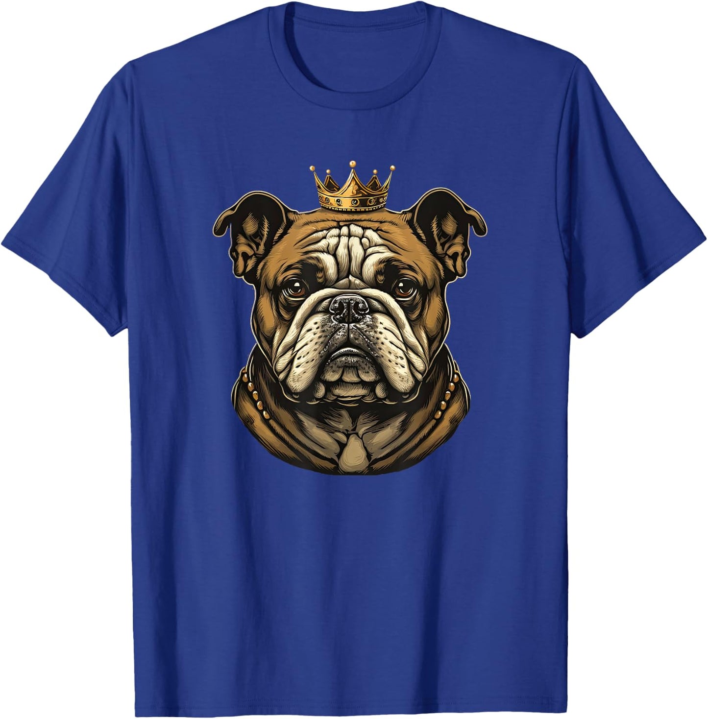 Funny Bulldog Dog With Golden Crown Women Girls Kids T-Shirt - T-Shirt | Royal