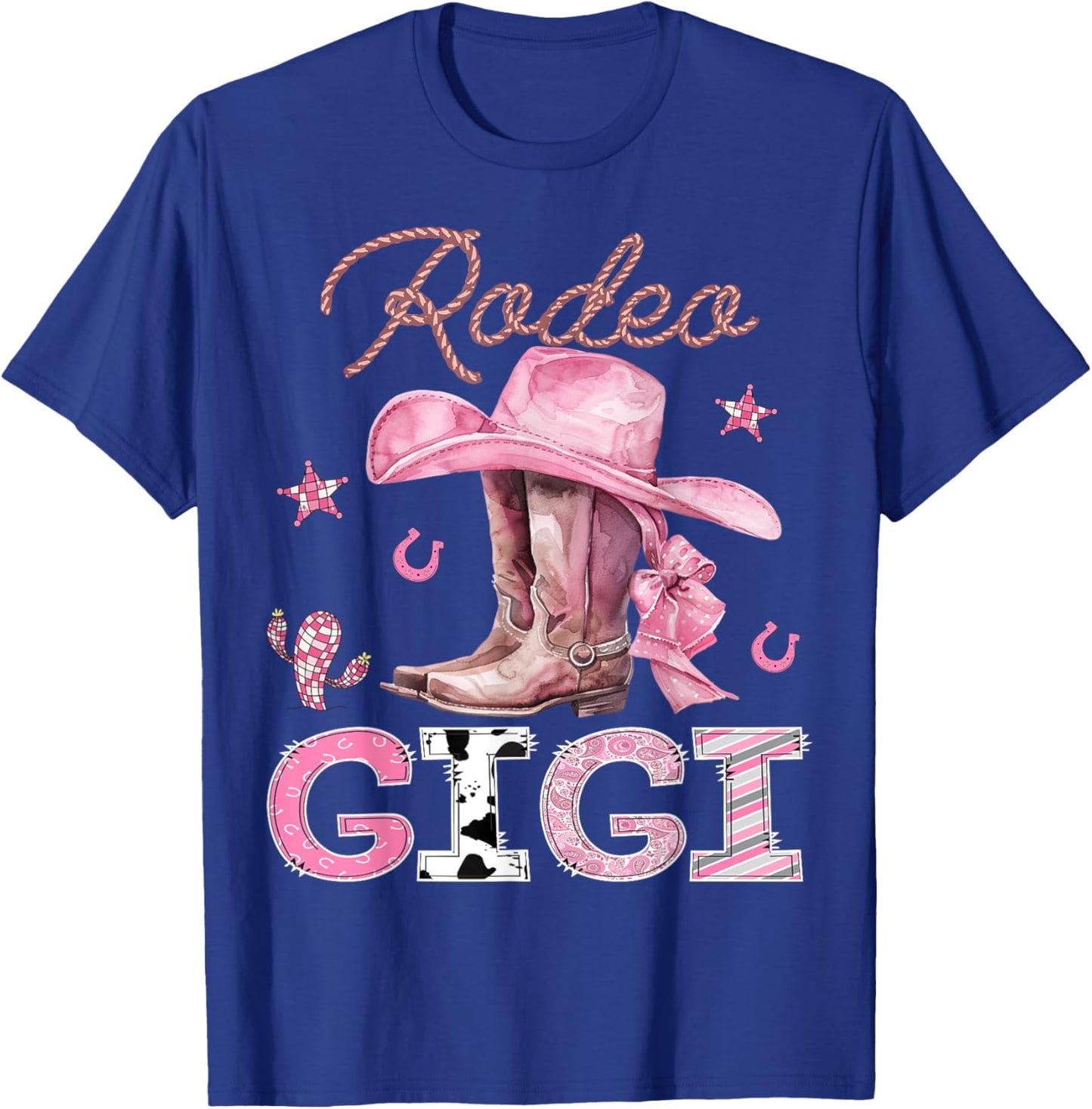 Rodeo Gigi Pink Boots Coquette CowGirl Birthday Party T-Shirt - T-Shirt | Royal