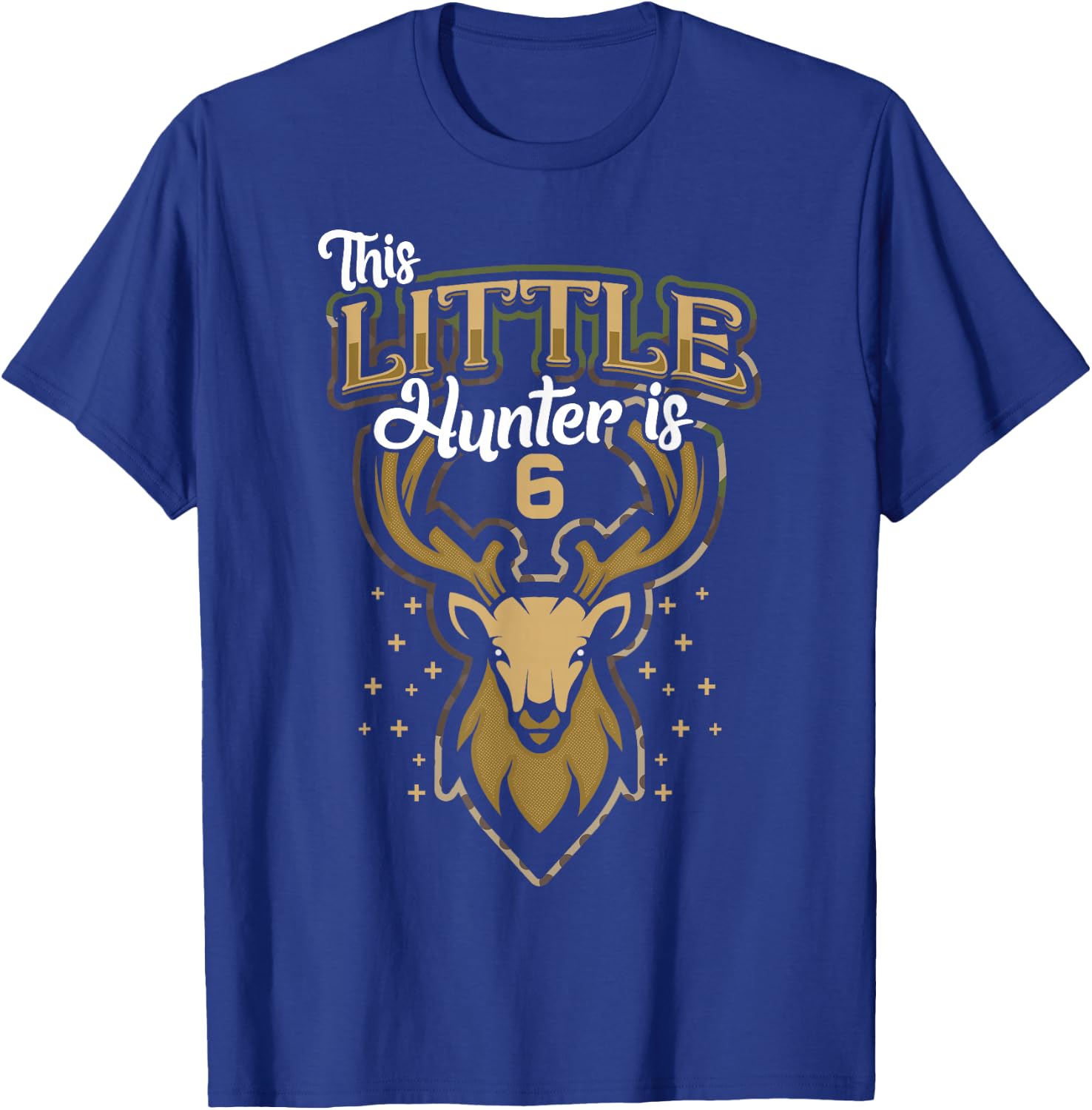 6th Birthday Shirt Hunting Boy Deer Hunter Gift 6 Years Old T-Shirt - T-Shirt | Royal
