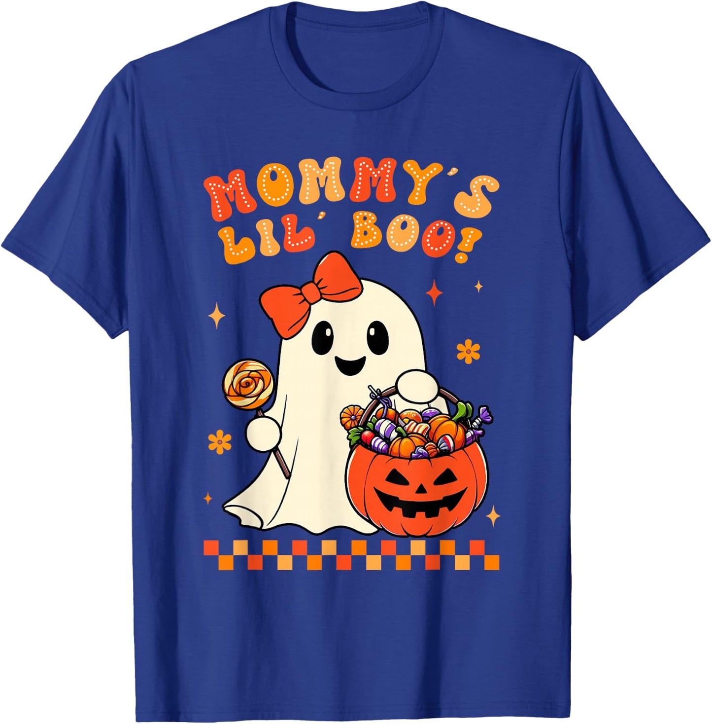 Groovy Halloween Ghost Mommys Lil Boo Girls Kids Toddler T-Shirt - T-Shirt | Royal