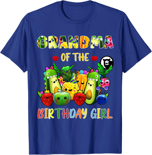 Grandma Of The Birthday Girl Family Fruit Birthday Hey Bear T-Shirt - T-Shirt | Royal