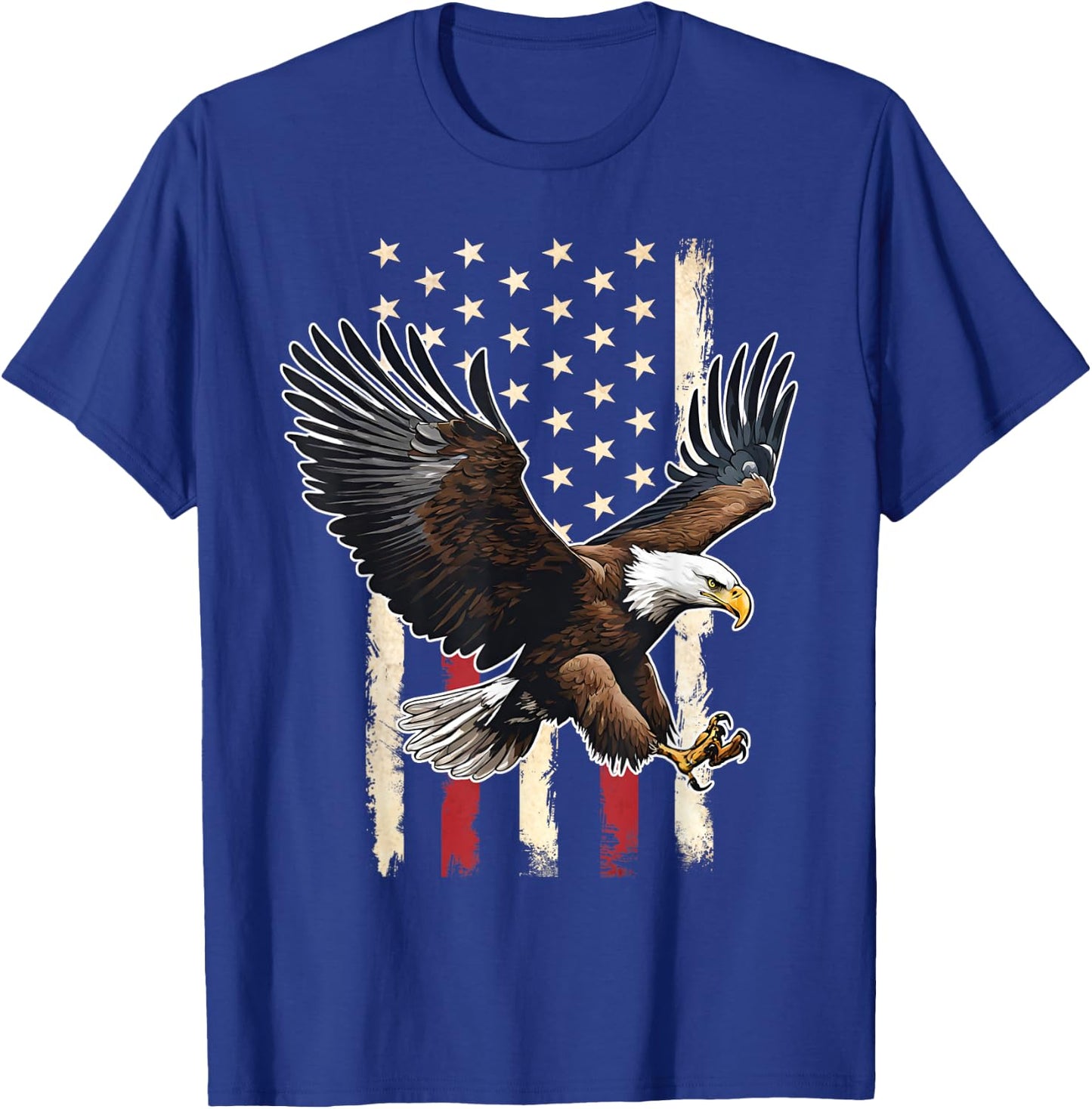Vintage Bald Eagle American flag 4th Of July Boys Patriotic T-Shirt - T-Shirt | Royal