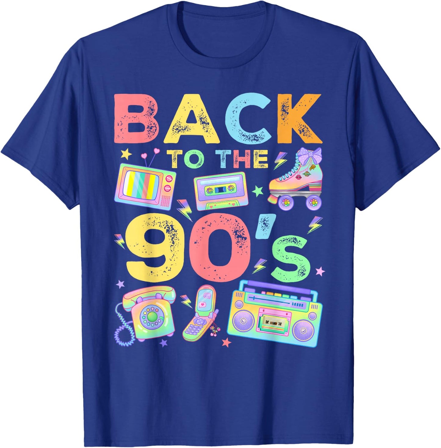 Back To 90's 1990s Vintage Style Nineties Retro Party T-Shirt - T-Shirt | Royal