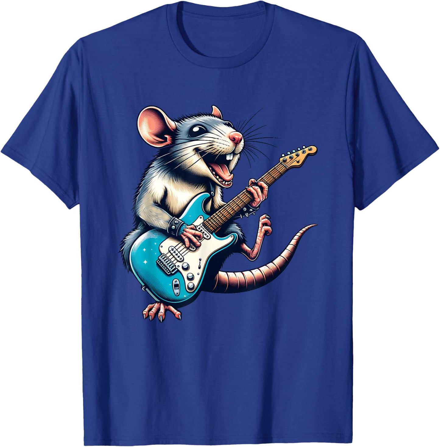 Guitar Rat Rock and Roll Guitar Player Guitarist T-Shirt - T-Shirt | Royal
