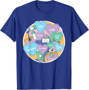 Dermatologist Team Love Dermatology Profession Skin Doctor T-Shirt - T-Shirt | Royal