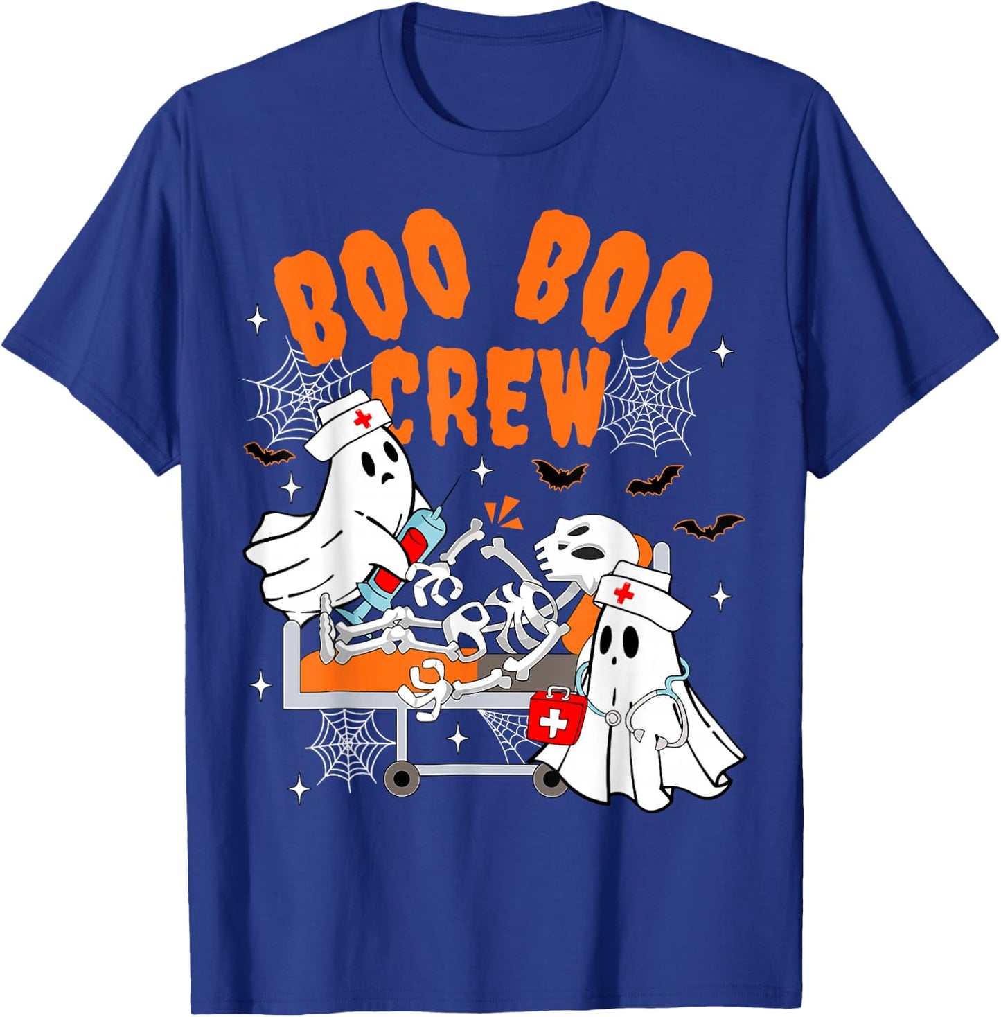 Boo Boo Crew Halloween Ghost Nurse Pediatric Nurse OR Nurse T-Shirt - T-Shirt | Royal
