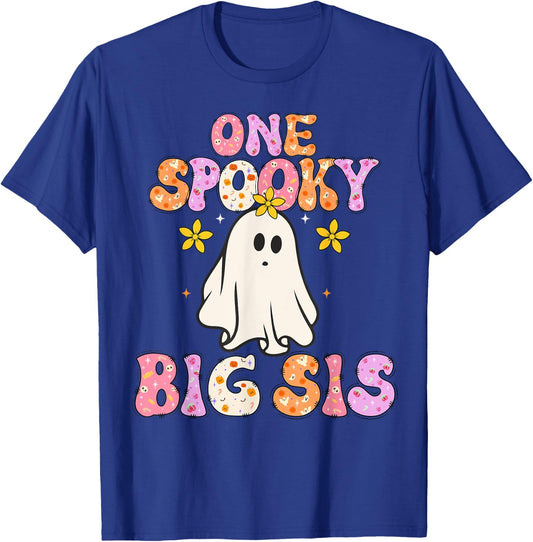 Big Sister Halloween One Spooky Big sister Announcement T-Shirt - T-Shirt | Royal