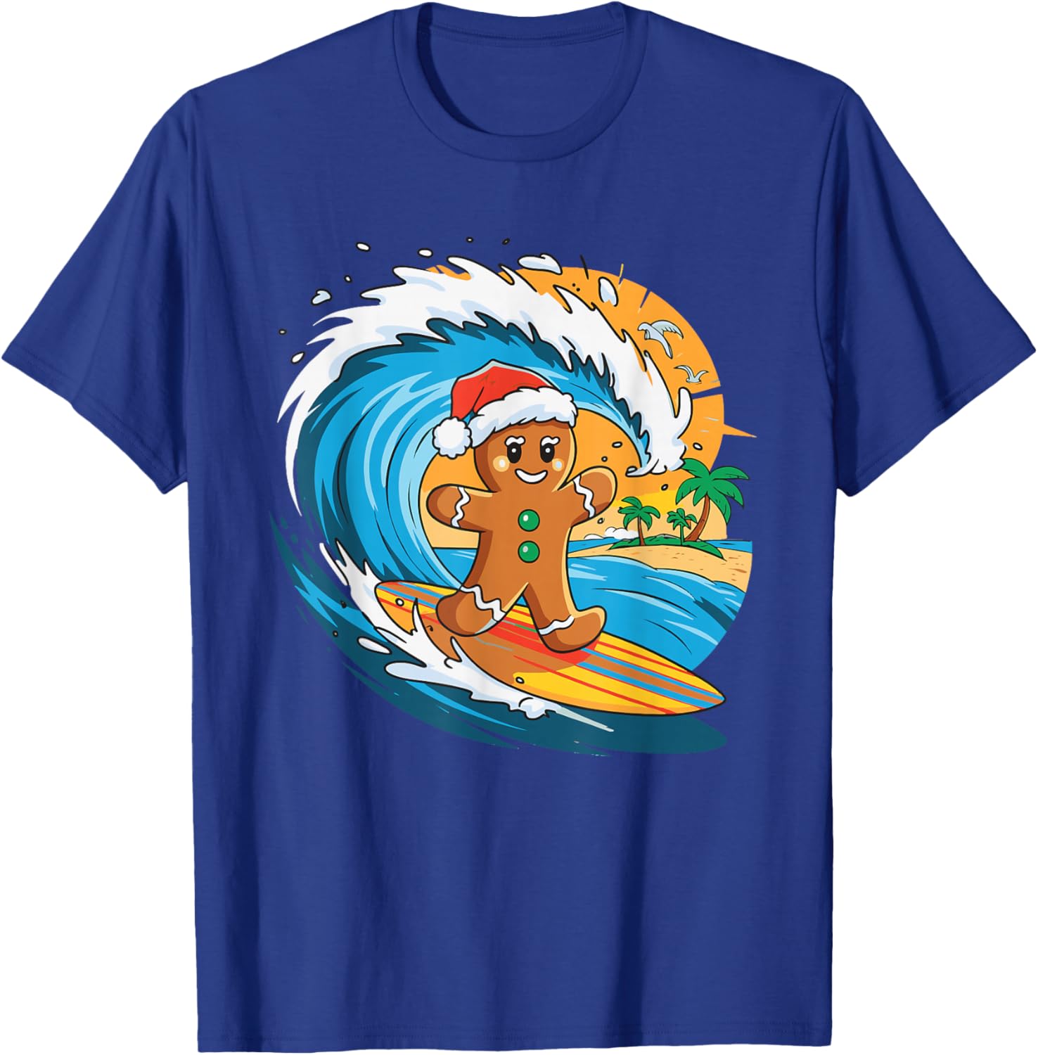 Gingerbread Surfing T-Shirt - T-Shirt | Royal