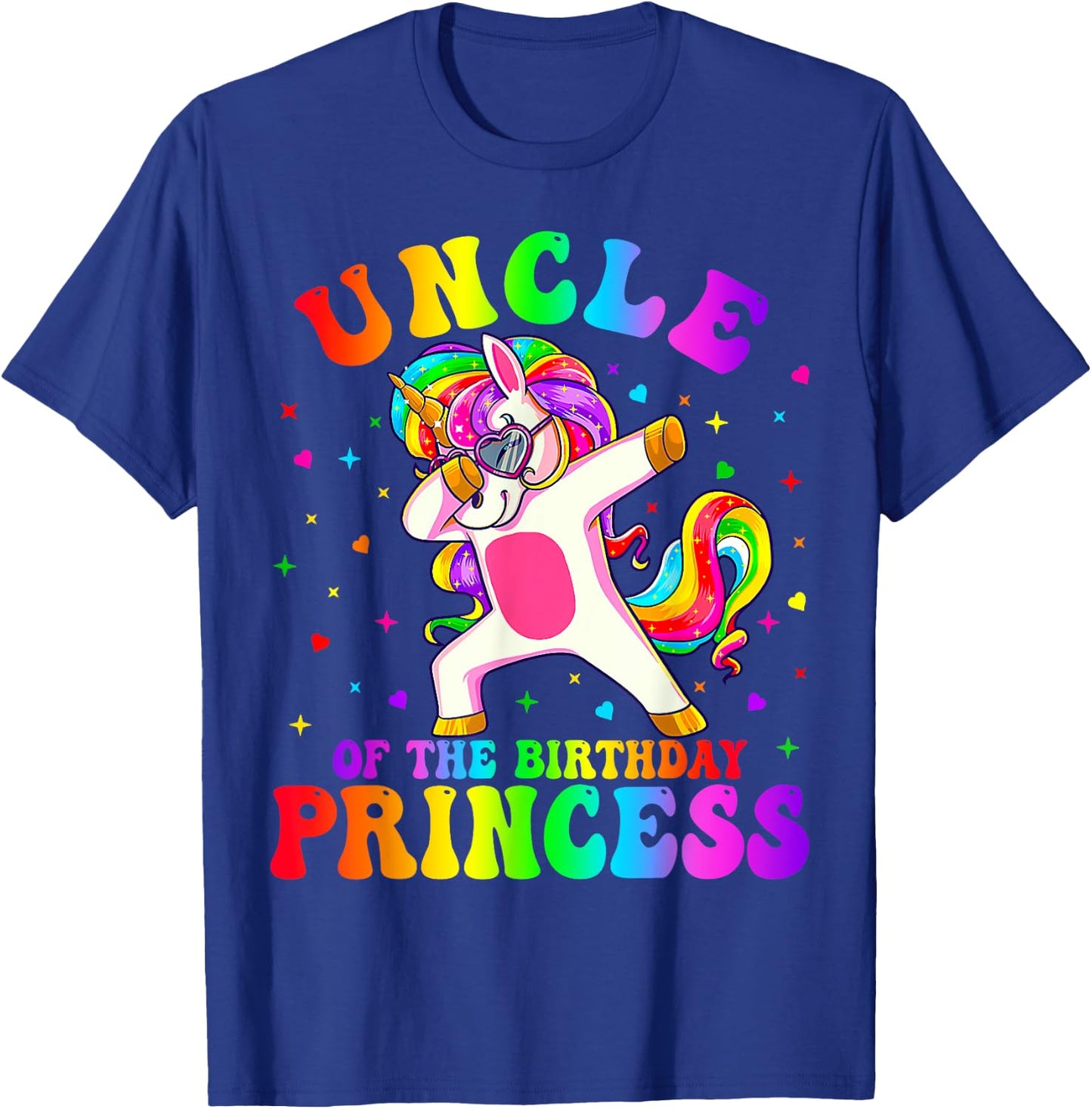 Uncle of the Birthday Princess Girl Dabbing Unicorn Funny T-Shirt - T-Shirt | Royal