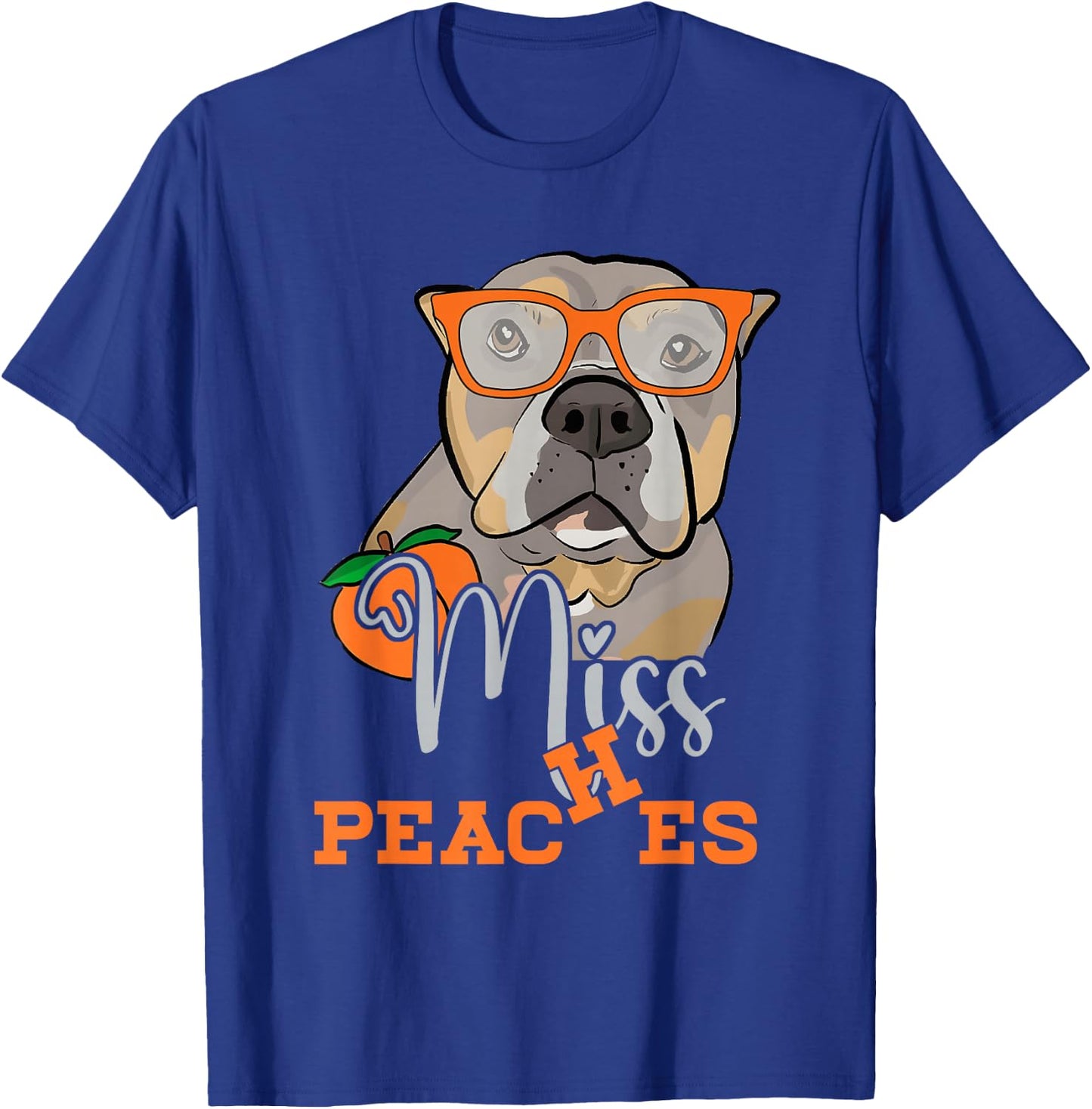Miss a Peaches Pitbull Dog Animal Pet Lover Humor T-Shirt - T-Shirt | Royal