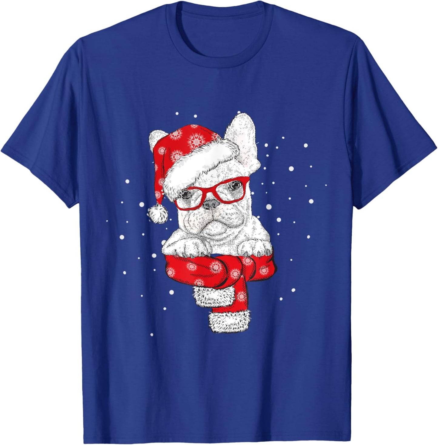 Christmas Santa Dog Lover Frenchie French Bulldog Pajamas Women Kids T-Shirt - T-Shirt | Royal
