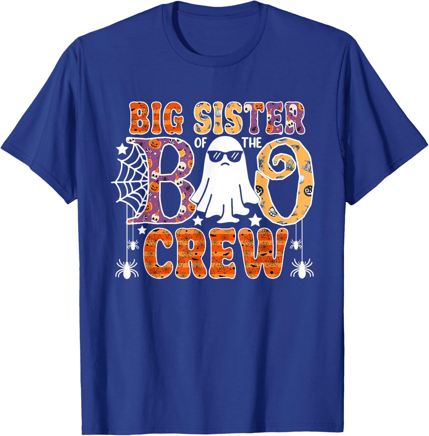 Big Sister Of The Boo Crew Funny Halloween Family Matching T-Shirt - T-Shirt | Royal