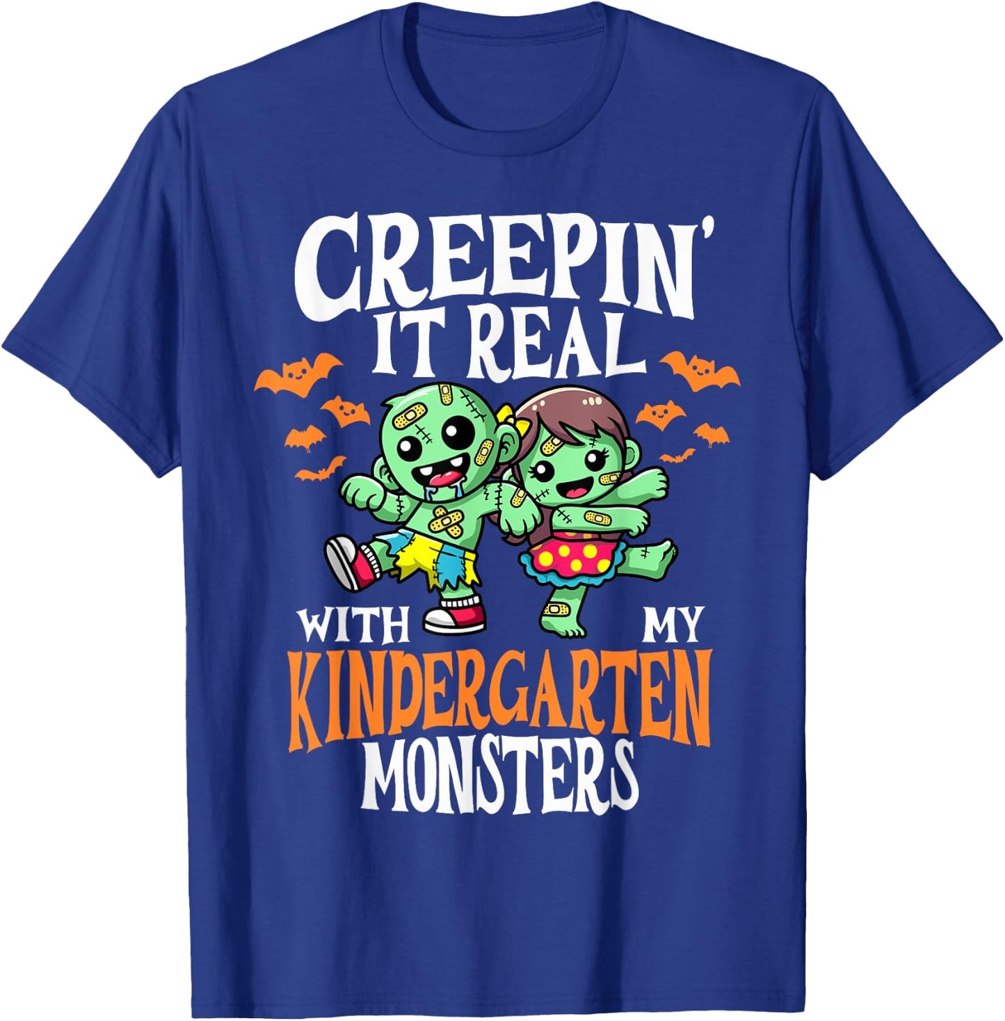 Creepin It Real Monster PreK Kindergarten Teacher Halloween T-Shirt - T-Shirt | Royal