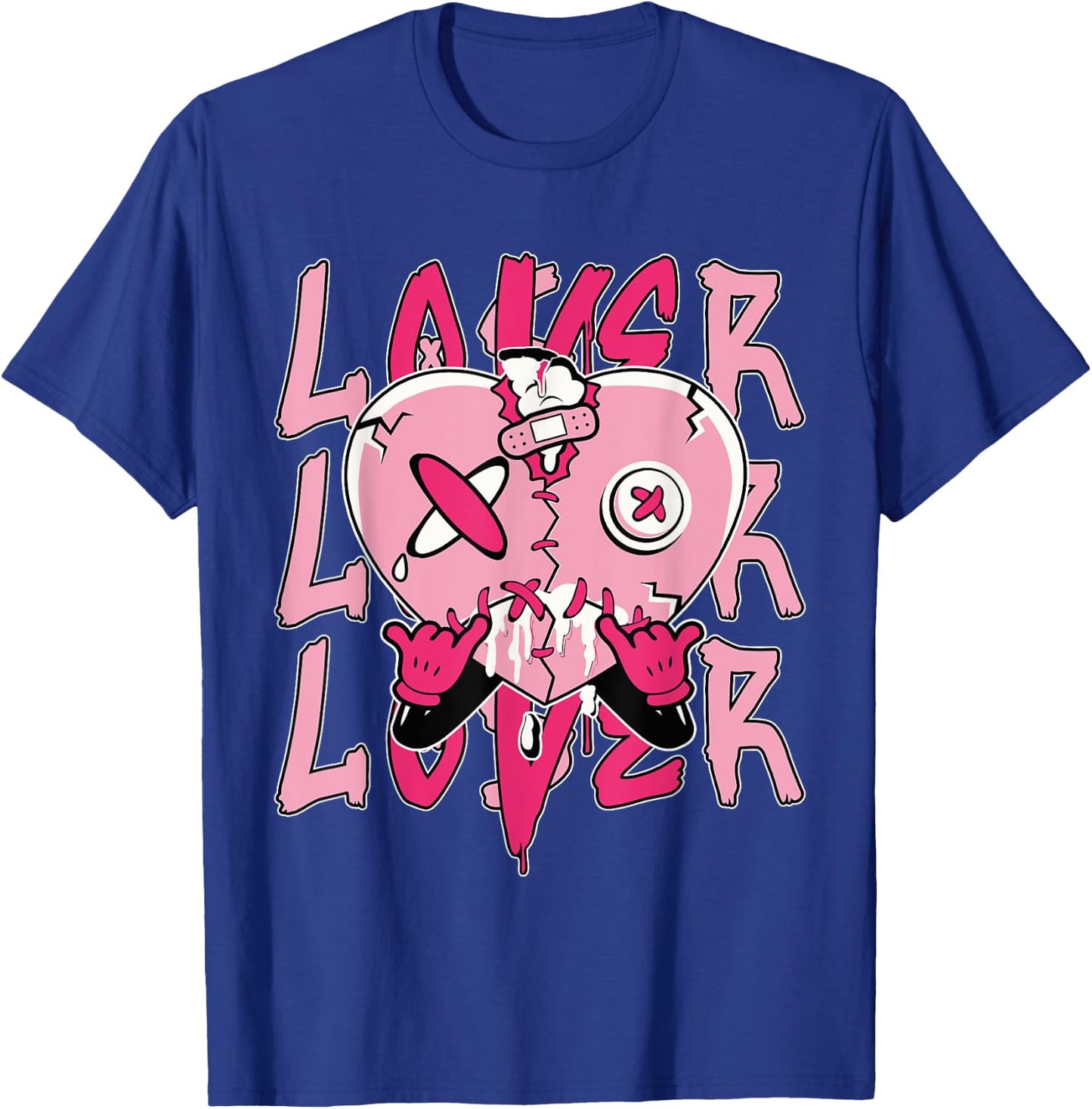 Pink Loser Lover Pink Drip Heart Matching Women T-Shirt - T-Shirt | Royal