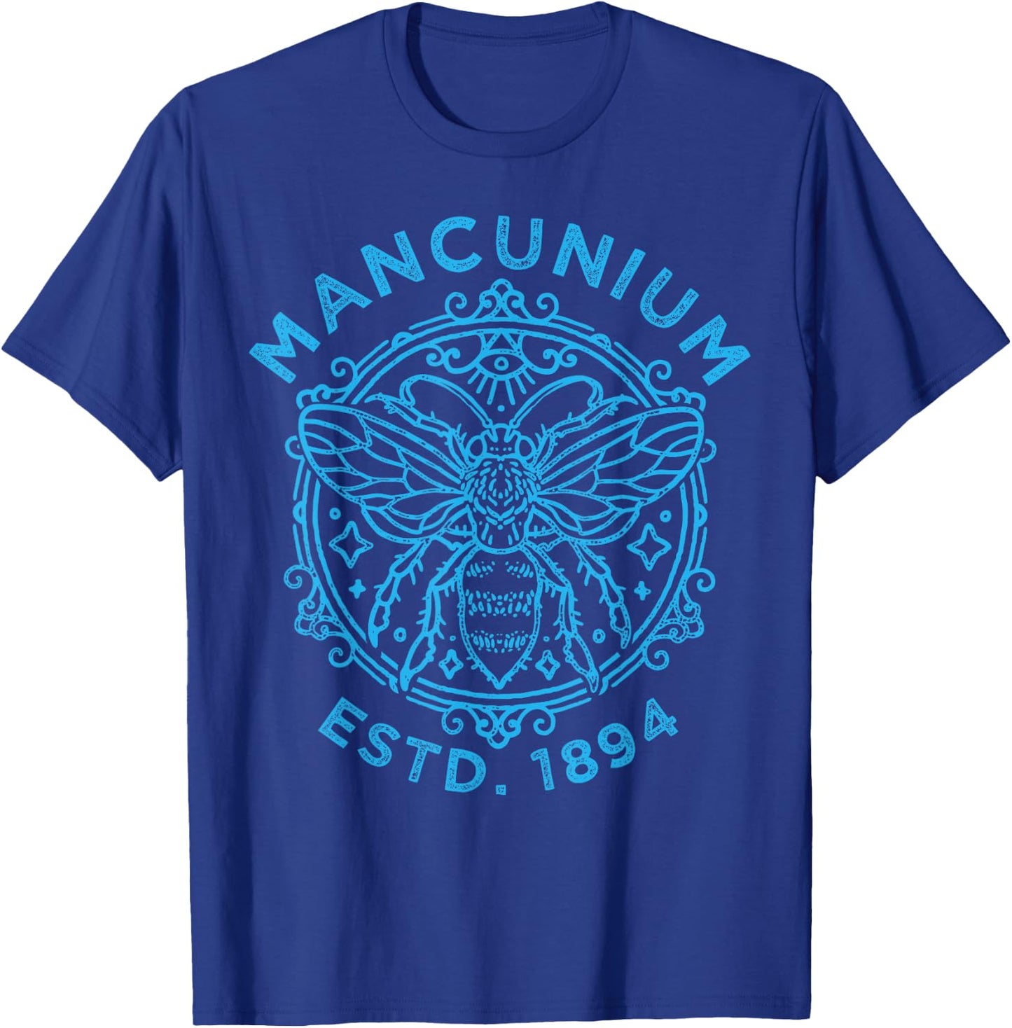 Mancunium 1894, Manchester City Worker Bee Design T-Shirt - T-Shirt | Royal