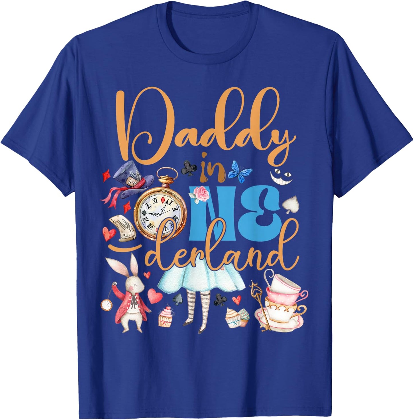 Alice Daddy in ONEderland Birthday Family T-Shirt - T-Shirt | Royal
