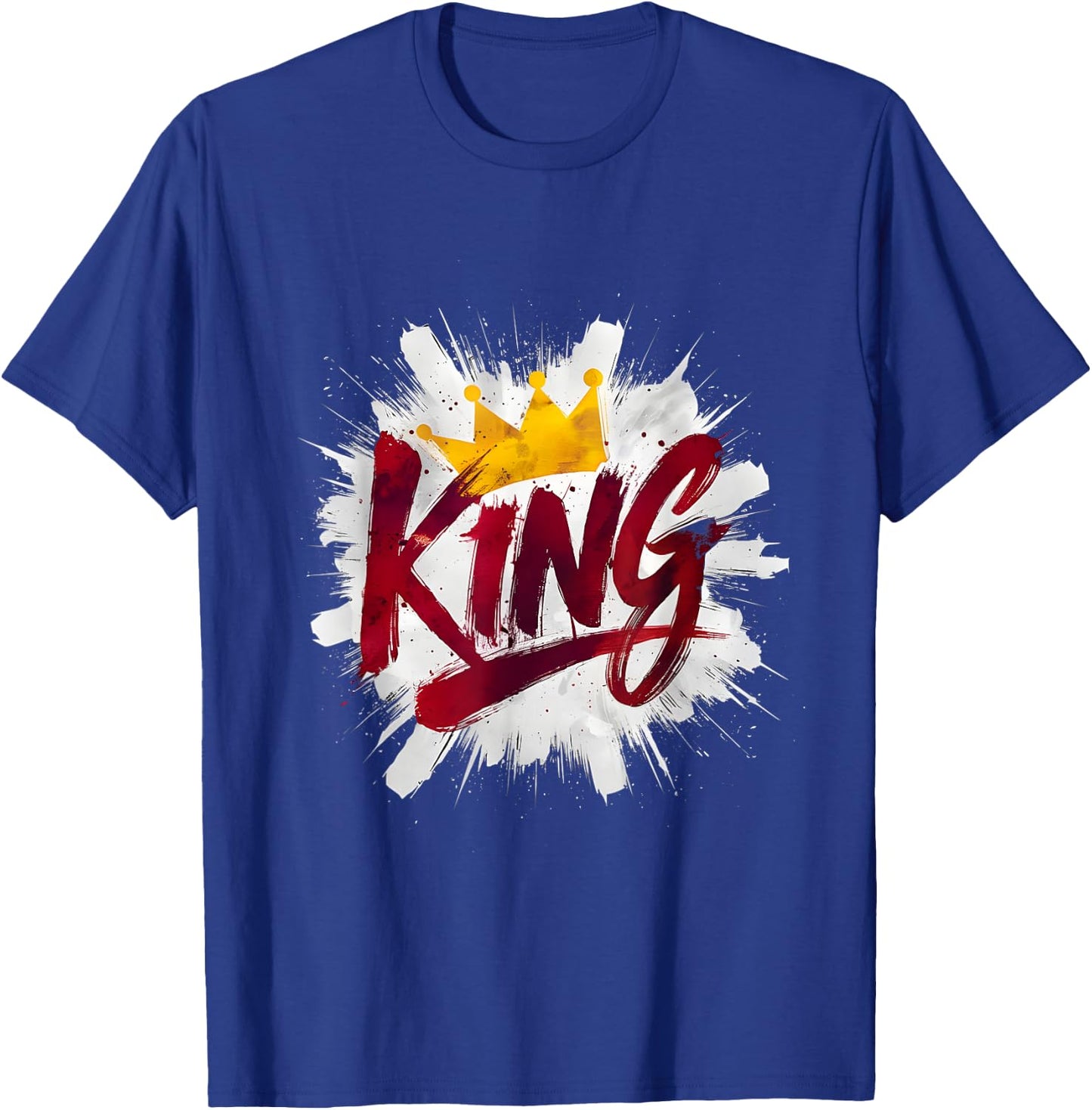 King with a Crown in Red and White T-Shirt - T-Shirt | Royal
