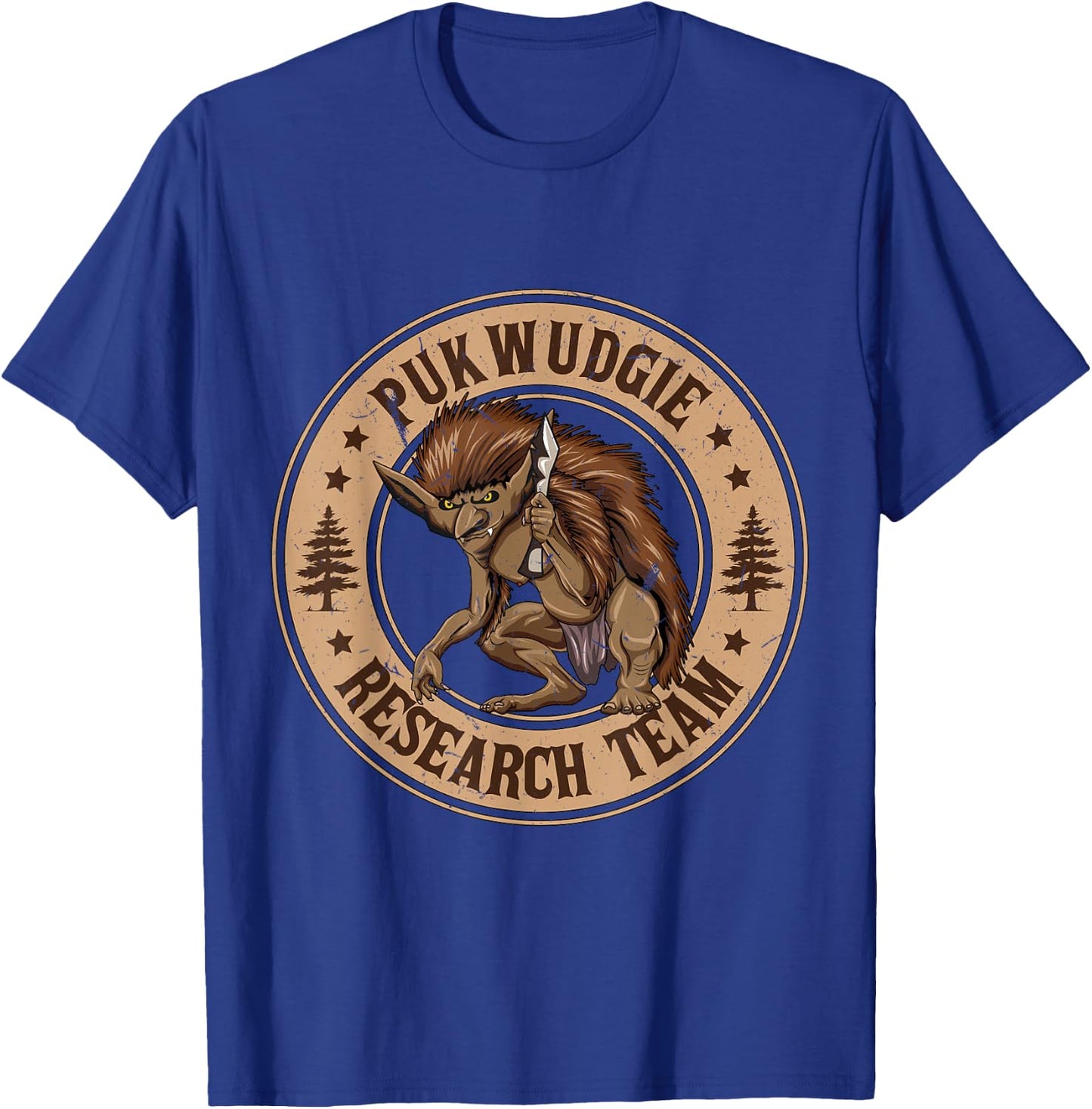Pukwudgie Research Team Monster Creatures Local Cryptid T-Shirt - T-Shirt | Royal