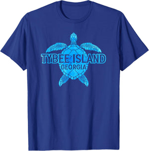 Tybee Island Georgia Sea Turtle Boys Girls Souvenir T-Shirt - T-Shirt | Royal