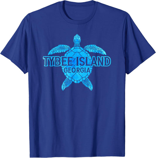 Tybee Island Georgia Sea Turtle Boys Girls Souvenir T-Shirt - T-Shirt | Royal