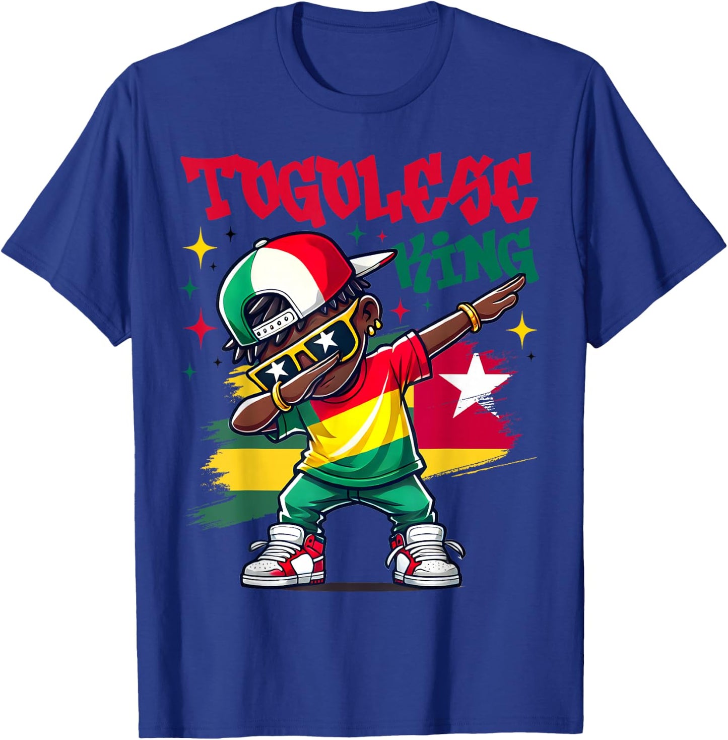 Togolese King Dabbing Togo Flag Pride for Kids T-Shirt - T-Shirt | Royal